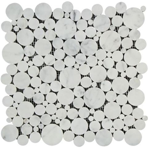 Carrara White Marble Fish Scale Fan Shapes Mosaic