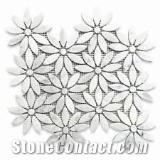 Carrara White Marble Penny Round Mosaic Tile