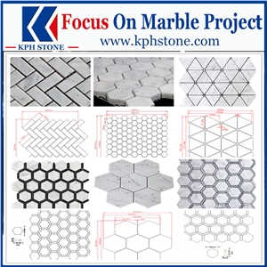 Multi-Finish Honed 2 Hexagon Floor and Wall Mosaic