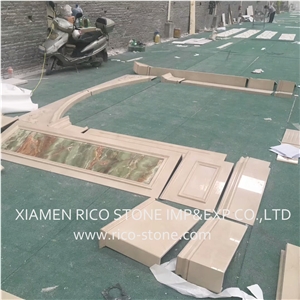 Stone Floor Medallion Green Marble Polished