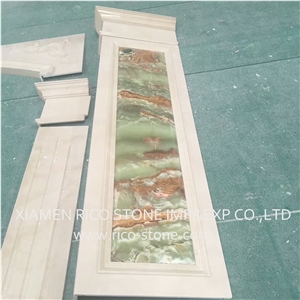 Stone Floor Medallion Green Marble Polished