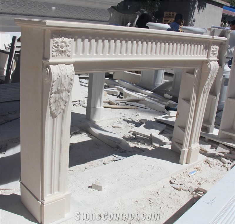 Galala Light Marble Fireplace