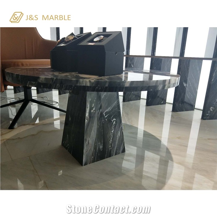 Black Marble Table Make with Mystic River Marble