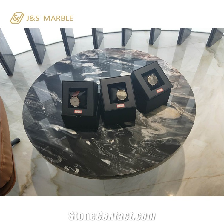 Black Marble Table Make with Mystic River Marble