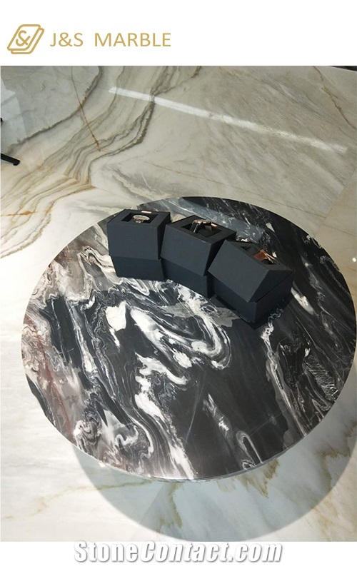 Black Marble Table Make with Mystic River Marble