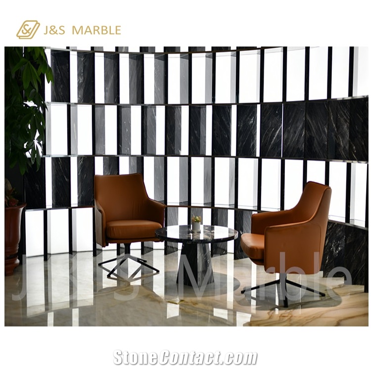 Black Marble Table Make with Mystic River Marble