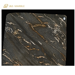 Factory Direct Sale Black Galaxy Quartz Marble
