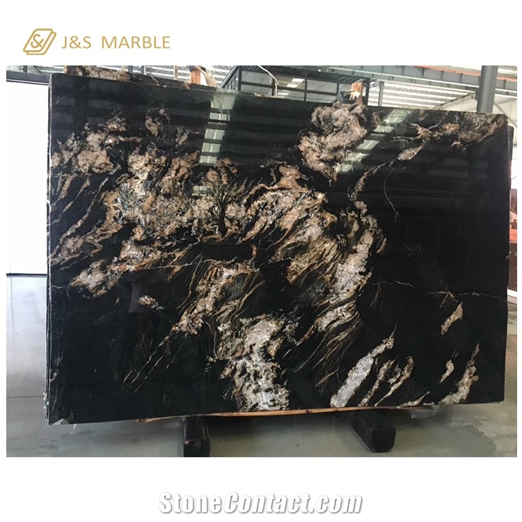 Factory Direct Sale Black Galaxy Quartz Marble