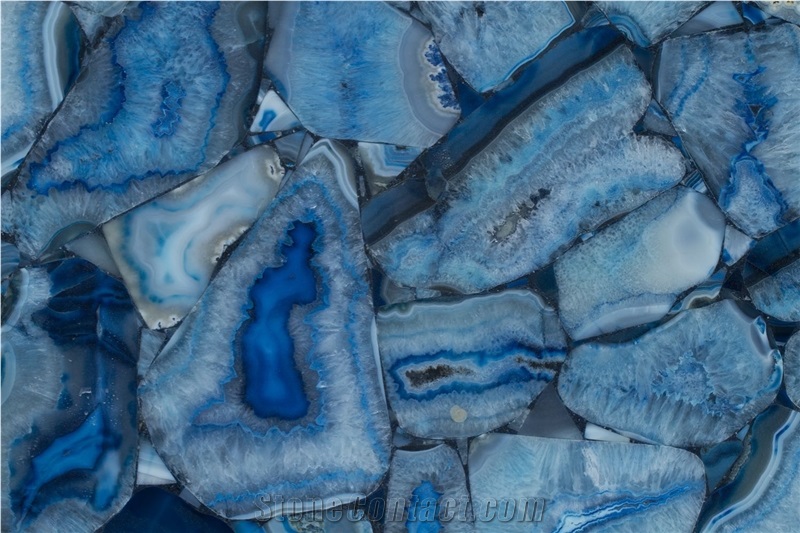 Blue Agate Semiprecious Stone