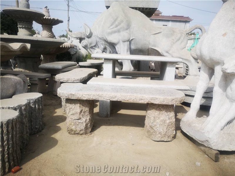 Granite Garden Stone Table and Chair/Bench