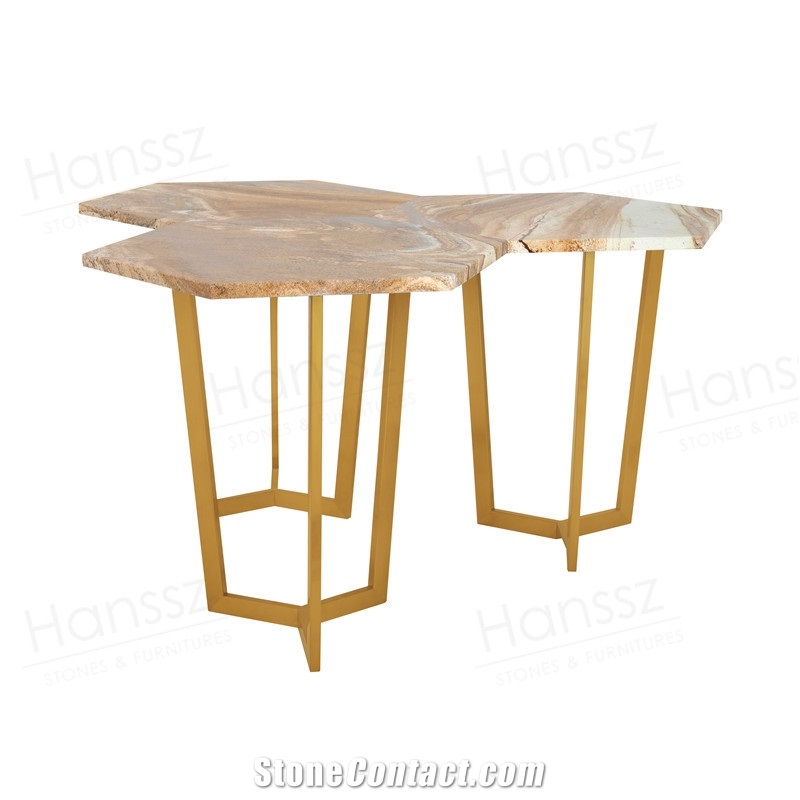 Lullaby Hexagon Flamenco Quartzite Coffee Table