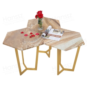 Lullaby Hexagon Flamenco Quartzite Coffee Table