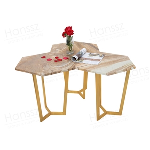 Lullaby Hexagon Flamenco Quartzite Coffee Table