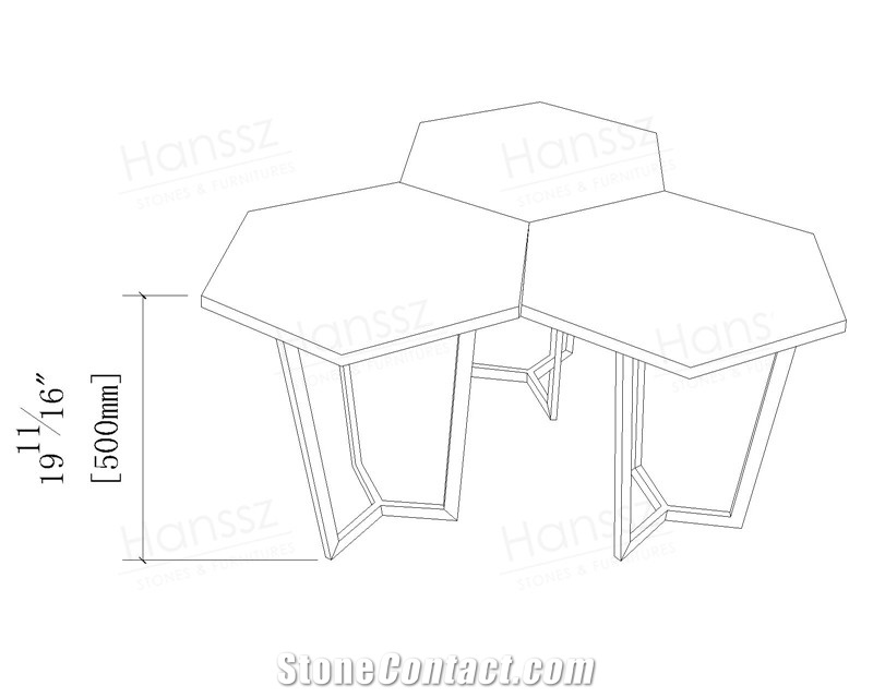 Lullaby Hexagon White Marble Coffee Tables