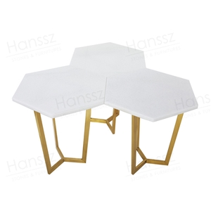Lullaby Hexagon White Marble Coffee Tables