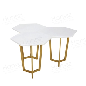Lullaby Hexagon White Marble Coffee Tables