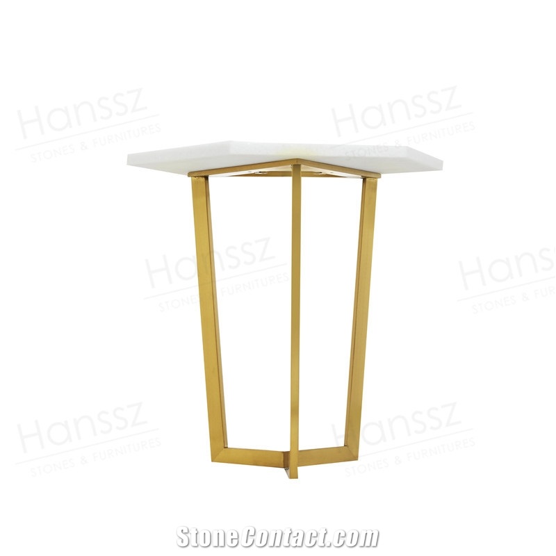 Lullaby Hexagon White Marble Coffee Tables