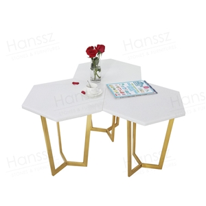 Lullaby Hexagon White Marble Coffee Tables