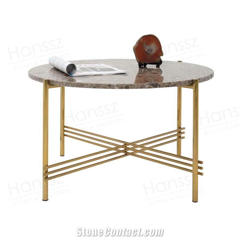 Modern Round Faux Marble Coffee Table