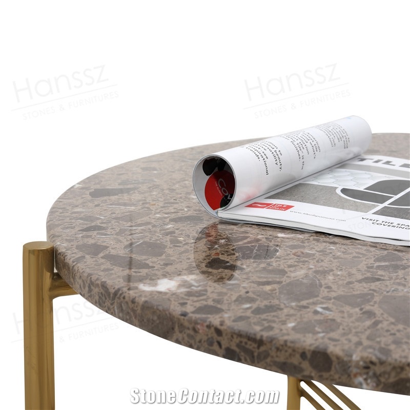 Modern Round Faux Marble Coffee Table