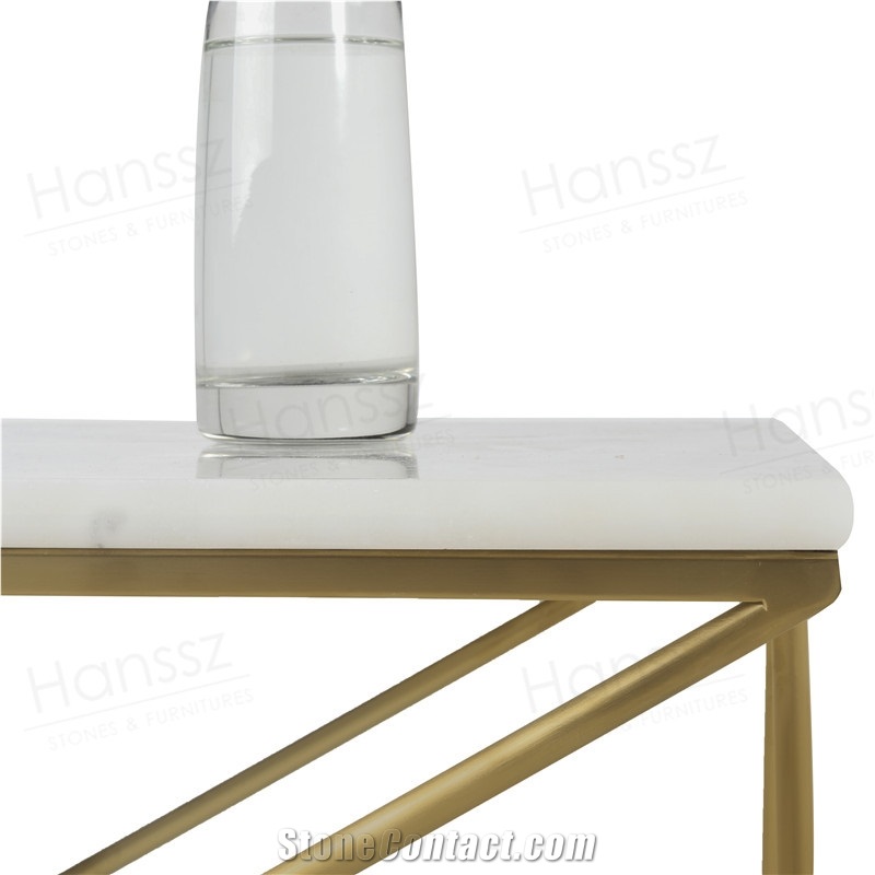 Modern Square White Marble Coffee Table