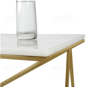 Modern Square White Marble Coffee Table