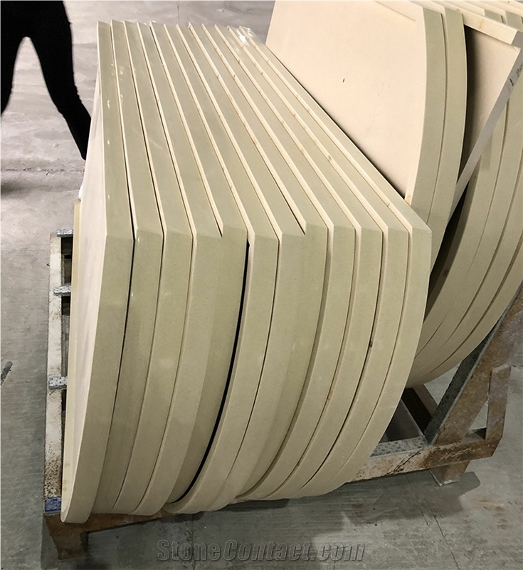Beige Crushed Glass Stone Quartz Vanity Tops