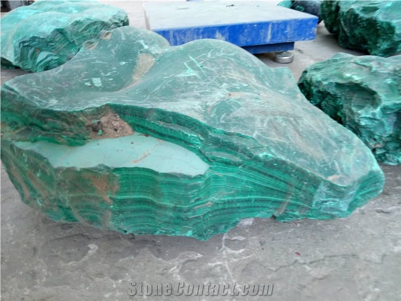 Raw and Rough Malachite Blocks