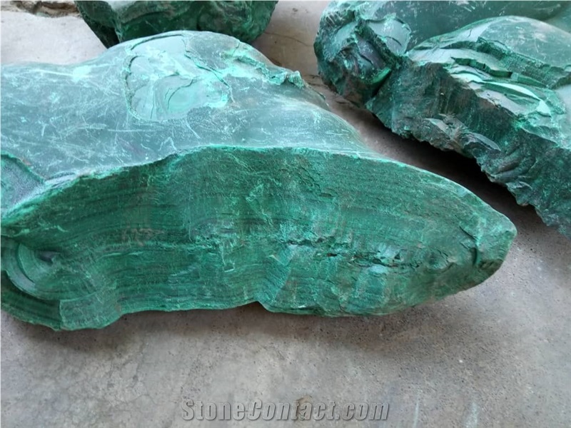 Raw and Rough Malachite Blocks