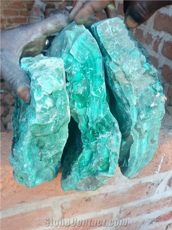 Raw and Rough Malachite Blocks