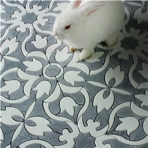 Calacatta, White Thassos and Gold Marble Mosaic Calacatta, White Thassos and Gold Marble Mosaic