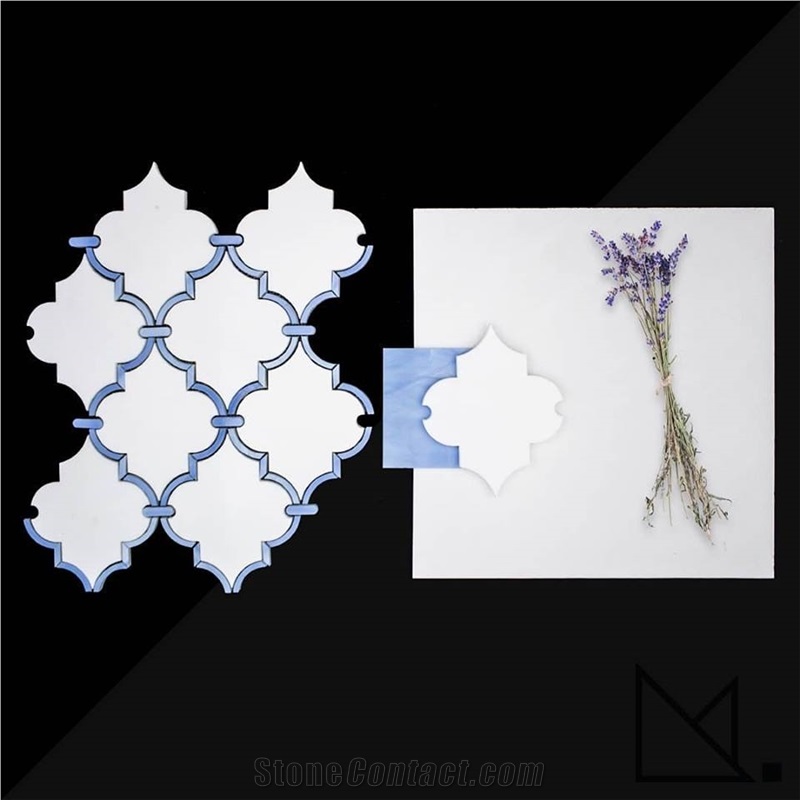 Calacatta, White Thassos and Gold Marble Mosaic