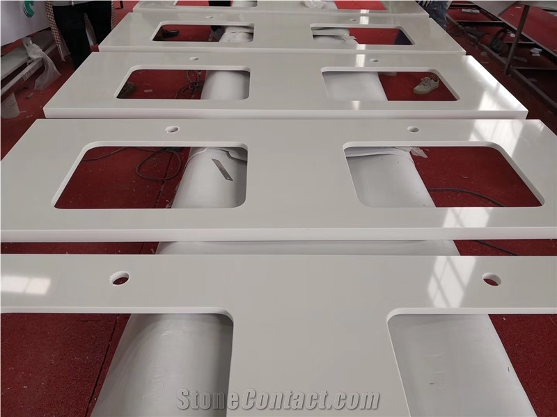 White Quartz Kitchen Countertops