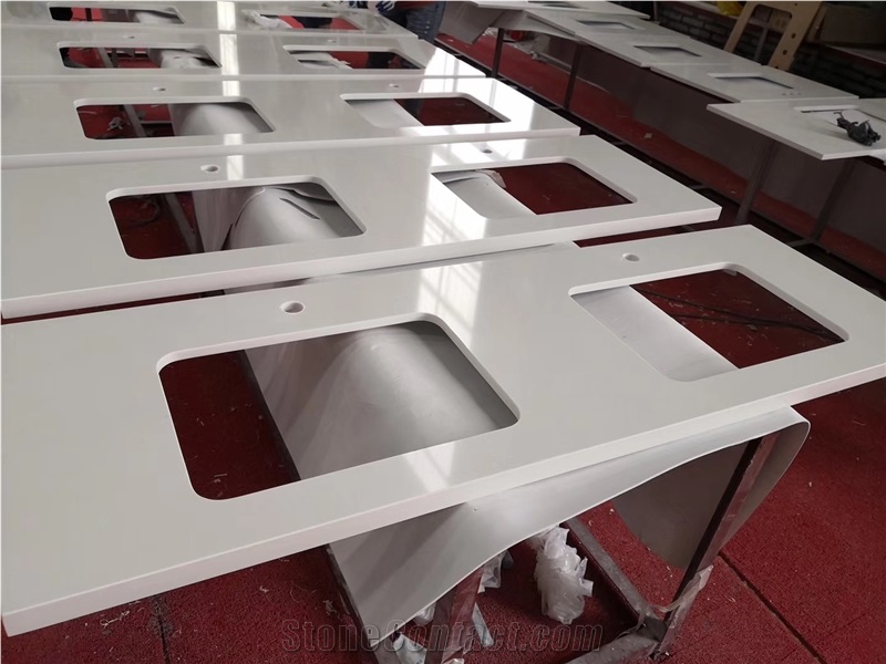 White Quartz Kitchen Countertops