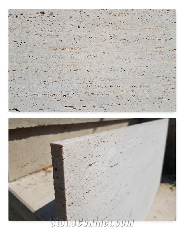 Travertine Tiles - Vein-Cut, Raw, Cut-Calibrated