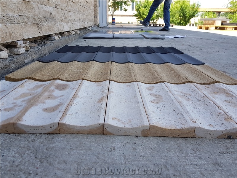 Travertine Tiles - Vein-Cut, Raw, Cut-Calibrated