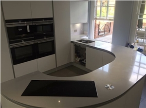 Compac Ceniza 3cm Quartz Worktops with Sharks Nose