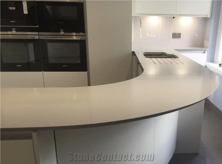 Compac Ceniza 3cm Quartz Worktops with Sharks Nose