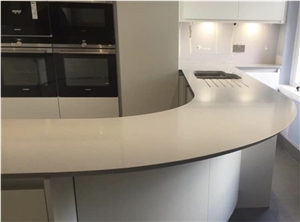Compac Ceniza 3cm Quartz Worktops with Sharks Nose