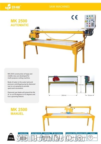 MK 2500 Automatic Marble Granite Tile Cutting Machine