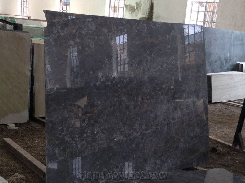 Blue Metallic Grey Marble Slabs