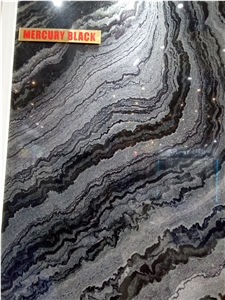 Mercury Black Marble Slabs, Tiles