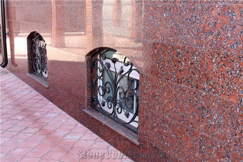 Rosso Santiago Granite Facade
