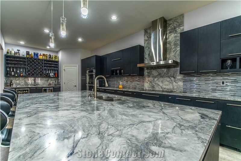 Super White Quartzite Kitchen Counter Top