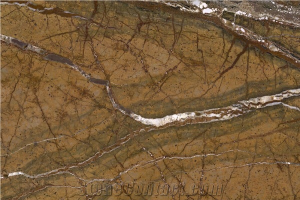 Rain Forest Brown Marble Slabs