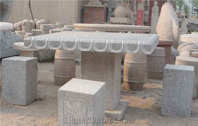 Sesame Grey Tea Tables, Chair,Garden Stone Furniture, China Grey Granite