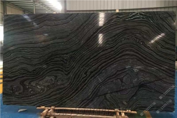 Tree Black Granite Slabs