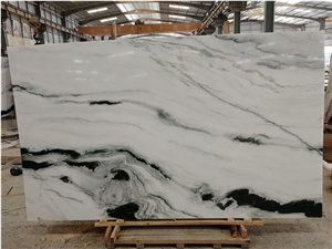 Panda White Marble Kitchen Countertop,Islands Top Customized