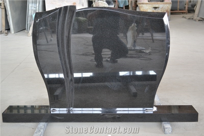 Beautiful Style Polished Black Granite Tombstone