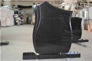 Beautiful Style Polished Black Granite Tombstone